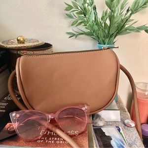 Crescent Purse - ASOS Brown Faux Leather Crossbody Bag - Minimalist Modern Cute